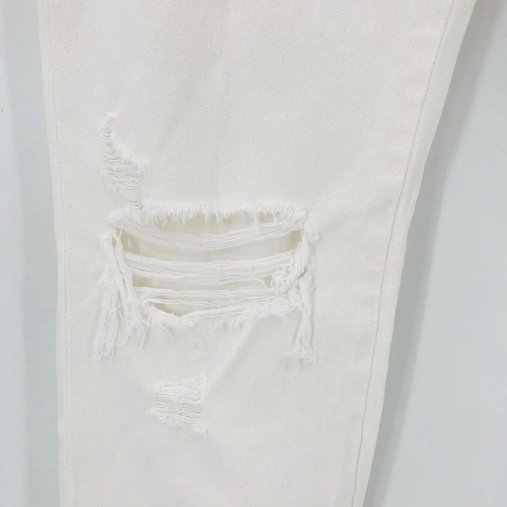 Rolla's Original High Rise Straight Leg Distressed Jeans White Size 30 - Picture 8 of 11